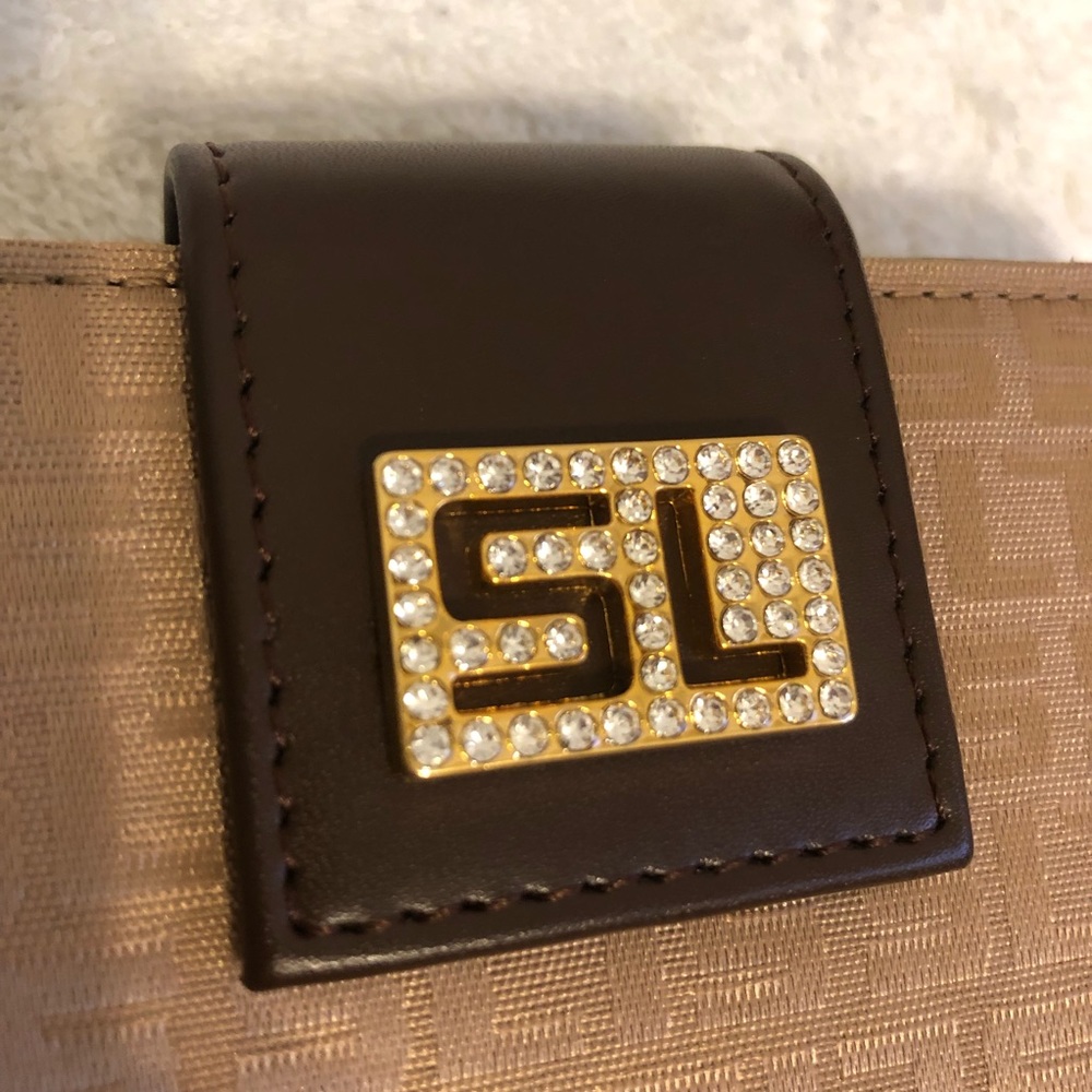 Susan Lucci Tan Brown Rhinestone Wallet - Picture 4 of 6